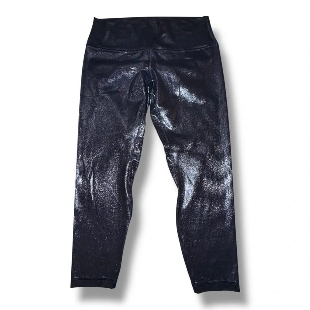 LULULEMON Align Ribbed High Rise Leggings 25” - Foil Print Black Night 14
